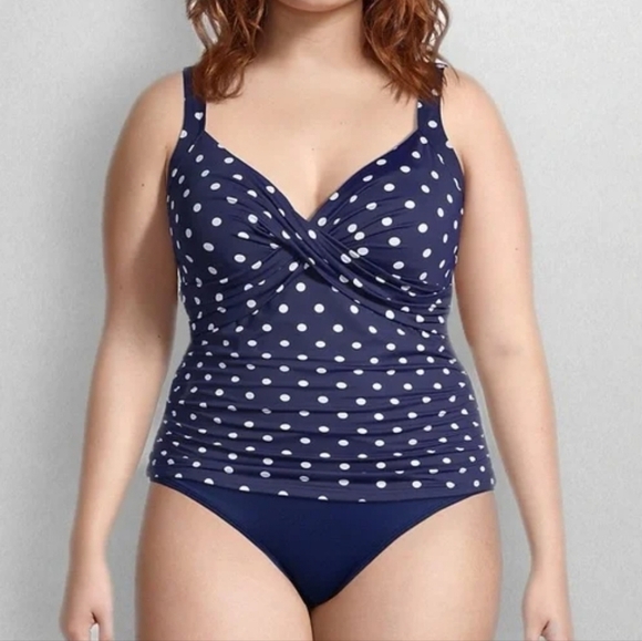 Lands’ End Chlorine Resistant Underwire SwimTankini Top Size 18 - Picture 1 of 14